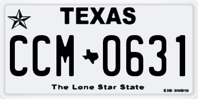 TX license plate CCM0631