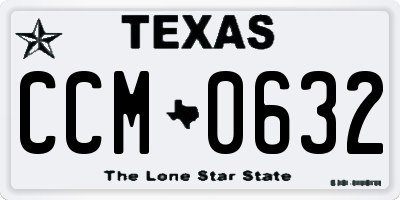 TX license plate CCM0632