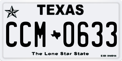 TX license plate CCM0633