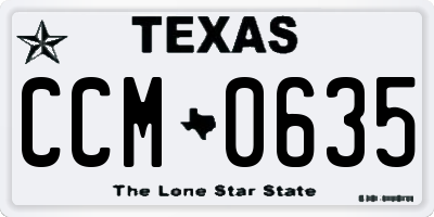 TX license plate CCM0635