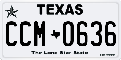 TX license plate CCM0636