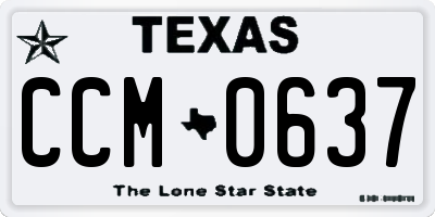 TX license plate CCM0637