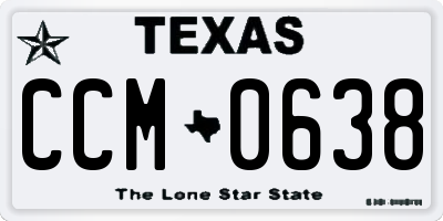 TX license plate CCM0638