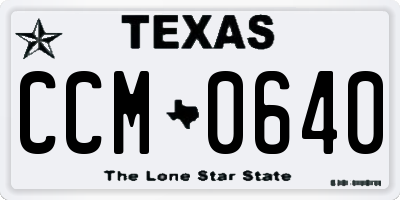 TX license plate CCM0640