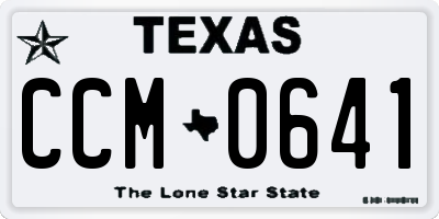 TX license plate CCM0641