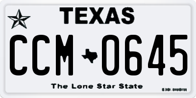 TX license plate CCM0645