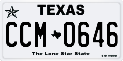 TX license plate CCM0646