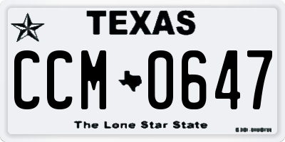 TX license plate CCM0647