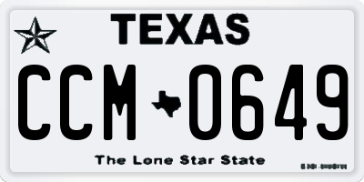 TX license plate CCM0649