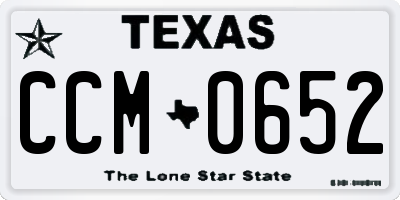 TX license plate CCM0652