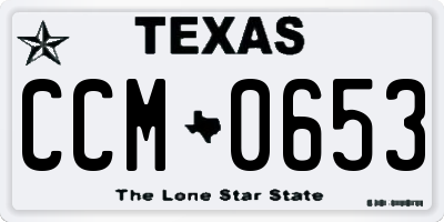 TX license plate CCM0653