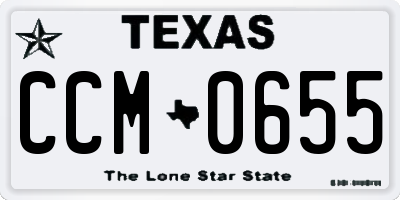 TX license plate CCM0655