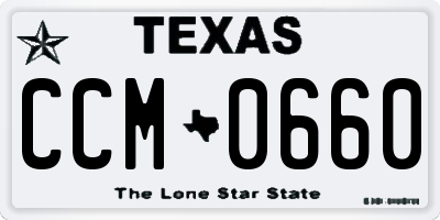 TX license plate CCM0660