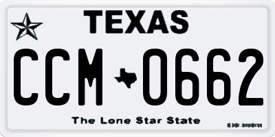TX license plate CCM0662