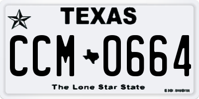 TX license plate CCM0664