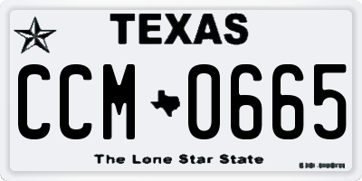 TX license plate CCM0665