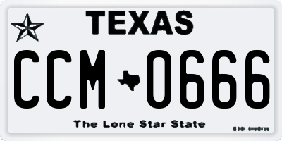 TX license plate CCM0666