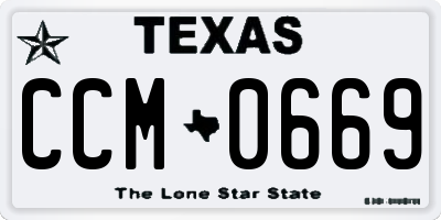 TX license plate CCM0669