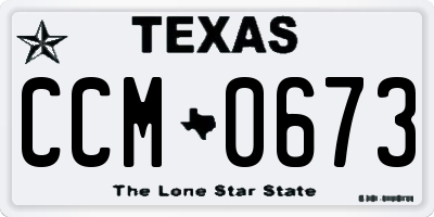 TX license plate CCM0673