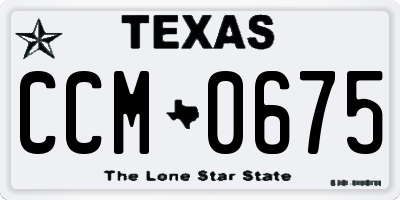 TX license plate CCM0675