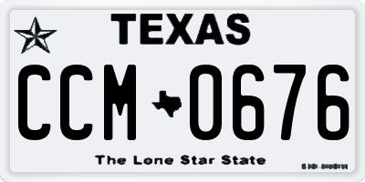 TX license plate CCM0676
