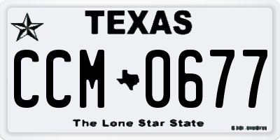 TX license plate CCM0677