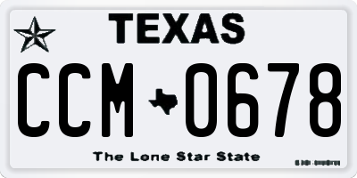 TX license plate CCM0678