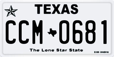 TX license plate CCM0681