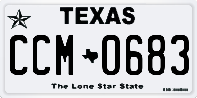 TX license plate CCM0683