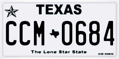 TX license plate CCM0684