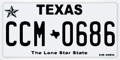 TX license plate CCM0686