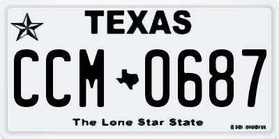 TX license plate CCM0687