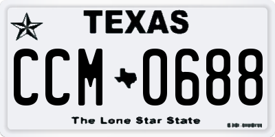TX license plate CCM0688