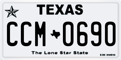 TX license plate CCM0690