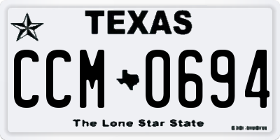 TX license plate CCM0694