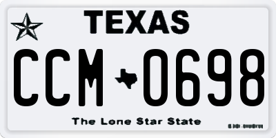 TX license plate CCM0698