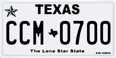 TX license plate CCM0700