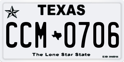 TX license plate CCM0706