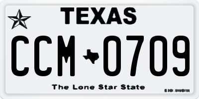TX license plate CCM0709