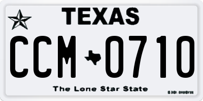 TX license plate CCM0710