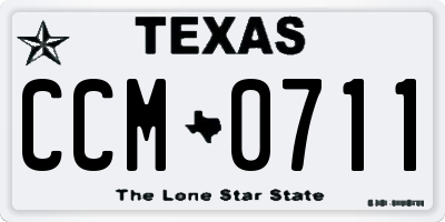 TX license plate CCM0711
