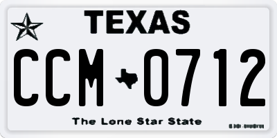 TX license plate CCM0712
