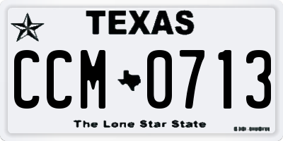 TX license plate CCM0713