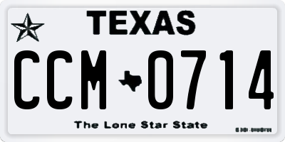 TX license plate CCM0714