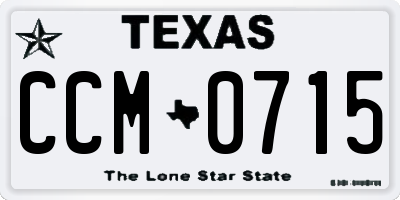 TX license plate CCM0715