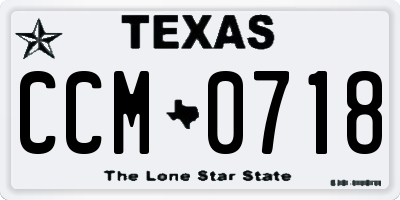 TX license plate CCM0718