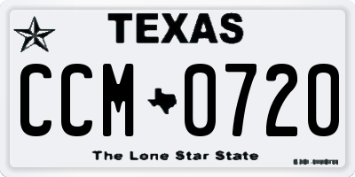 TX license plate CCM0720