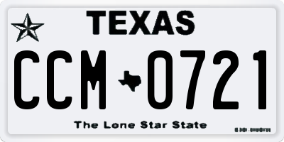 TX license plate CCM0721