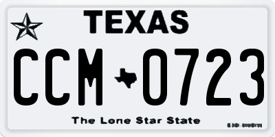 TX license plate CCM0723