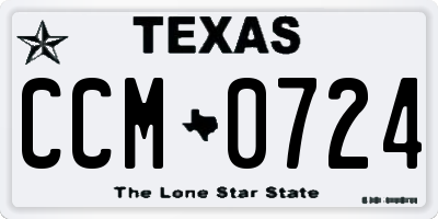 TX license plate CCM0724
